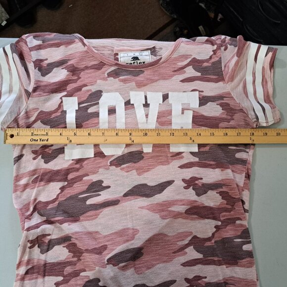 Reflex Womens L Knit Pink Round Neck T Shirt Short Sleeve LOVE - Picture 7 of 7